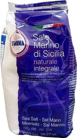 Sale Integrale Marino 1kg di Trapani macinato a pietra da riserva adatto per chi soffre di pressione alta