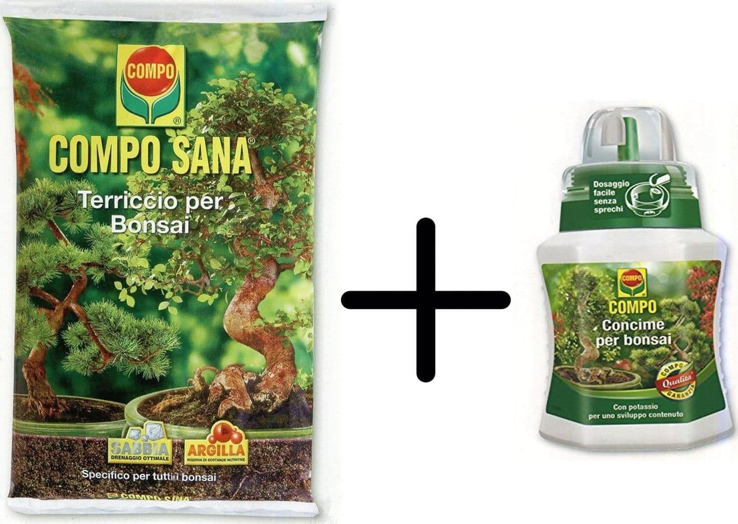 Kit terriccio e concime per bonsai con sabbia e argilla, concimato e sterilizzato – Compo