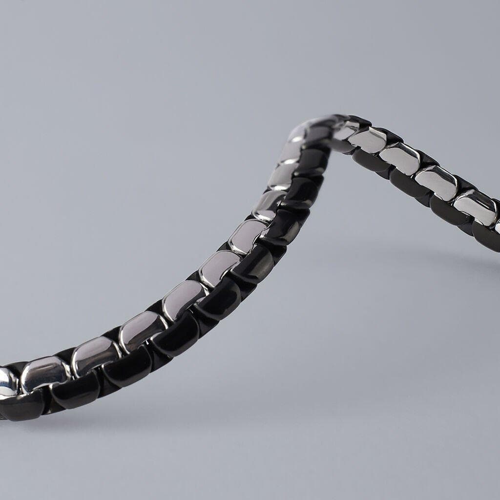 Stroili   -  Bracciale Catena Man Code Acciaio Bicolore Bianco / Nero