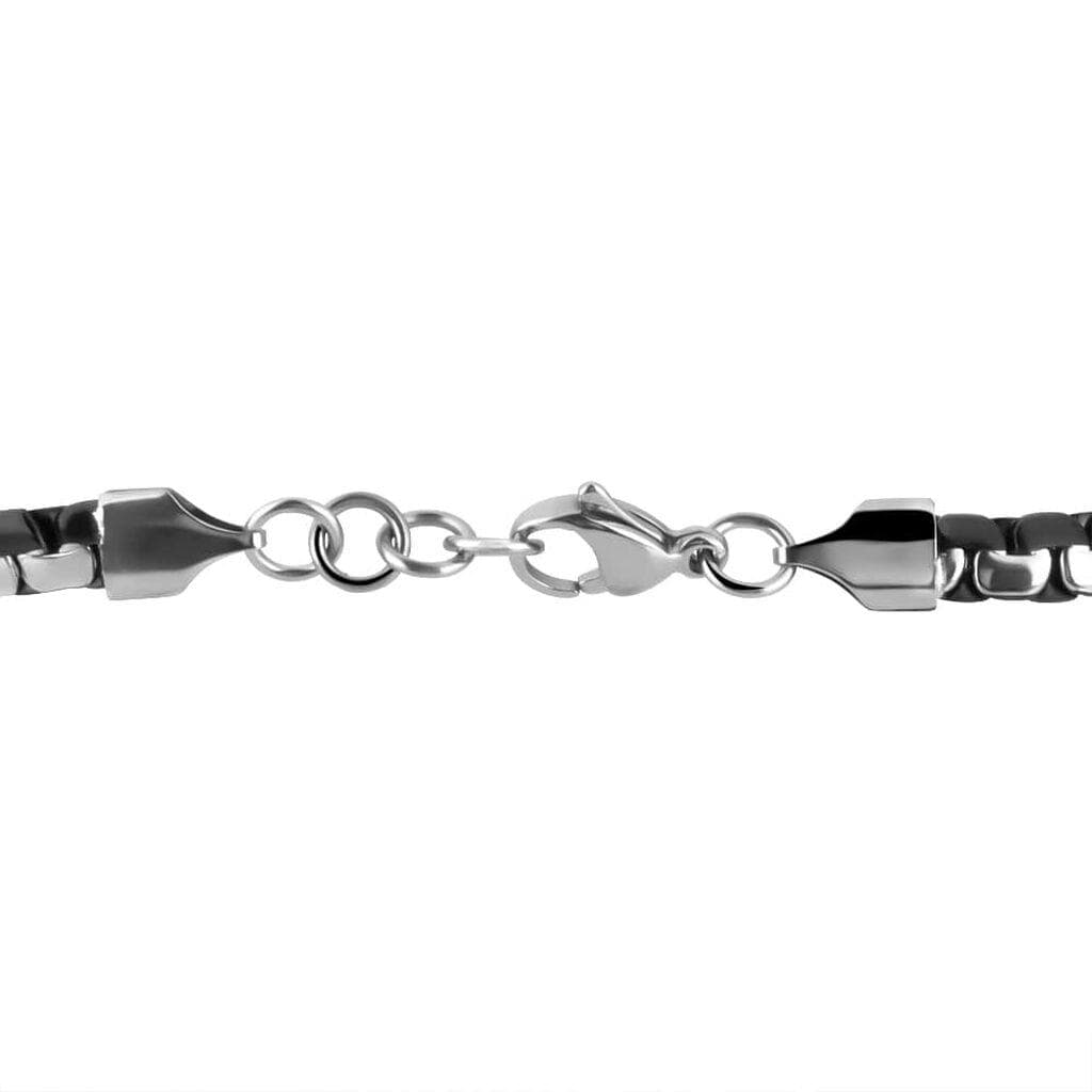 Stroili   -  Bracciale Catena Man Code Acciaio Bicolore Bianco / Nero in Bracciali Alba Gioielli - Casoria, commercioVirtuoso.it