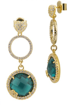 Boccadamo - Orecchini pendenti con cuore di zirconi e cristallo color verde tormalina in Orecchini Alba Gioielli - Casoria, commercioVirtuoso.it