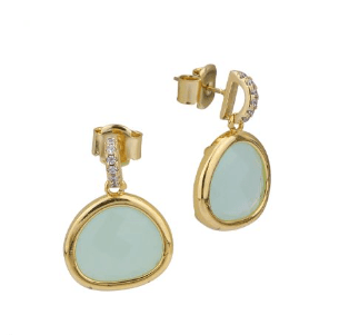 Boccadamo - Orecchini color oro con zirconi e cristallo color acqua milk pendente in Orecchini Alba Gioielli - Casoria, commercioVirtuoso.it