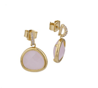 Boccadamo - Orecchini con zirconi e cristallo color quarzo rosa pendente in Orecchini Alba Gioielli - Casoria, commercioVirtuoso.it