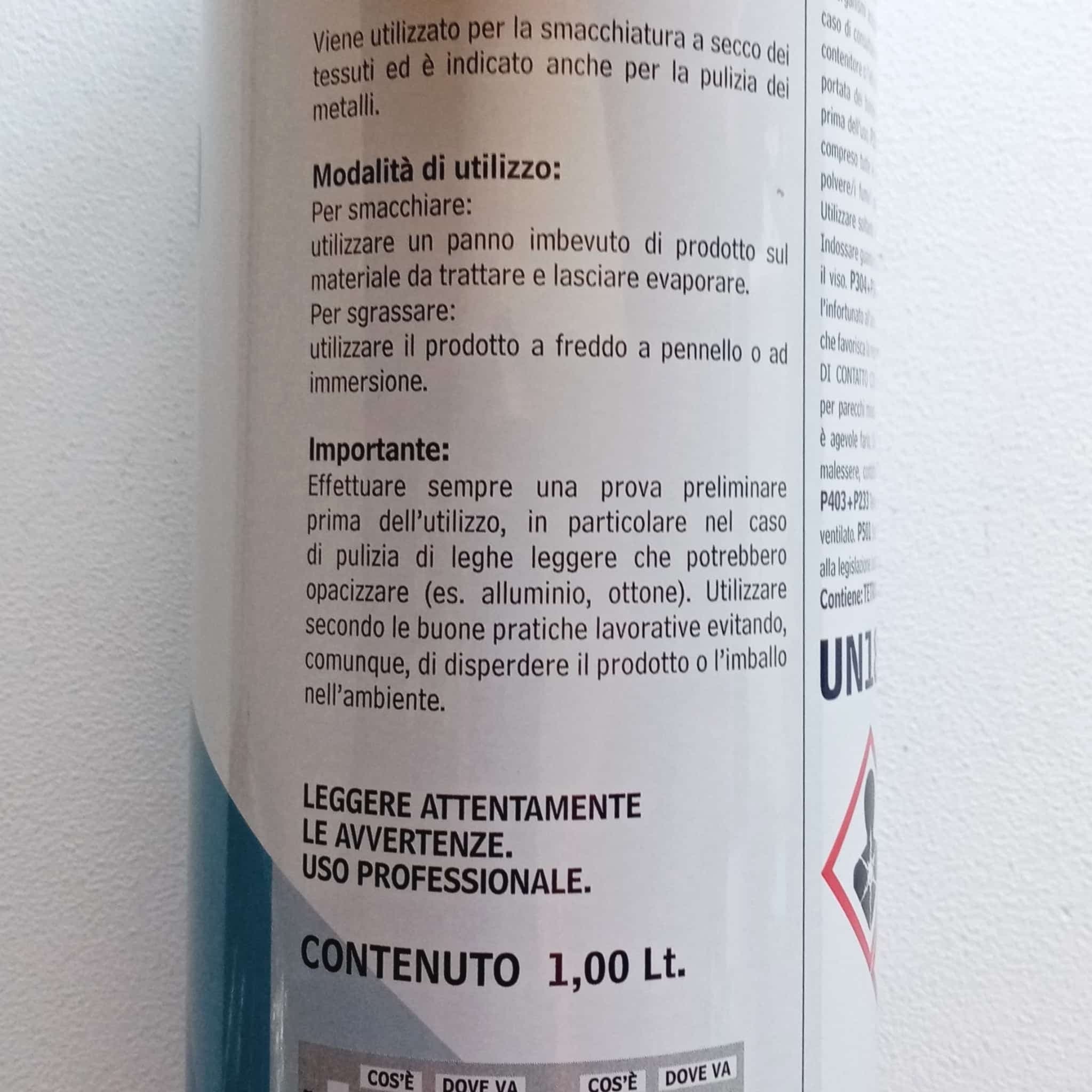 Multichimica 1lt percloro puro ottimo per sgrassare e smacchiare in Diluenti e solventi Aloiserw.com - Altomonte, commercioVirtuoso.it