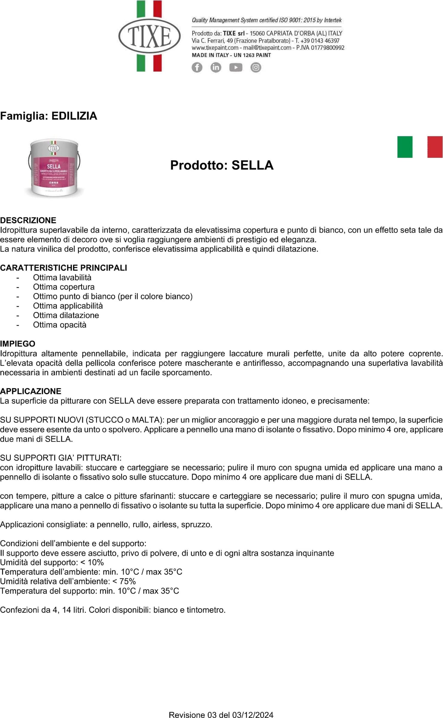 Tixe Sella 14lt idro pittura bianca opaca super lavabile per interni in Pittura per pareti Aloiserw.com - Altomonte, commercioVirtuoso.it