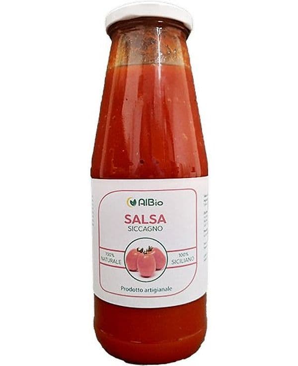 Salsa di pomodoro qualità Siccagno di Corleone, sugo fresco senza sale e zucchero