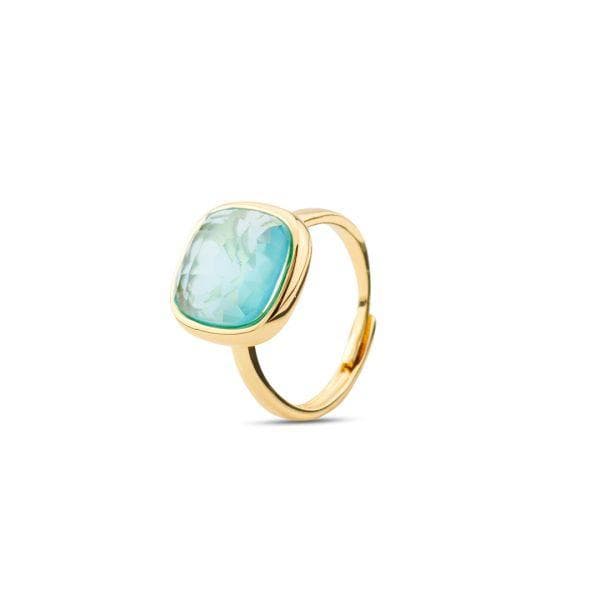 Boccadamo - Anello placcato oro giallo con cristallo grande acquamarina in Anelli Alba Gioielli - Casoria, commercioVirtuoso.it