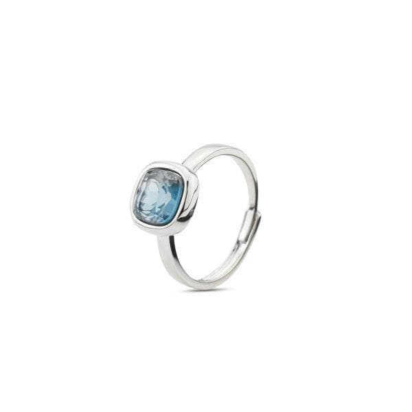 Boccadamo - Anello rodiato con cristallo piccolo blu london in Anelli Alba Gioielli - Casoria, commercioVirtuoso.it