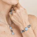 Boccadamo - Bracciale rodiato con cristalli azzurro lattiginoso e acquamarina in Bracciali Alba Gioielli - Casoria, commercioVirtuoso.it