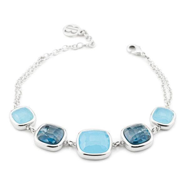 Boccadamo - Bracciale rodiato con cristalli azzurro lattiginoso e acquamarina in Bracciali Alba Gioielli - Casoria, commercioVirtuoso.it