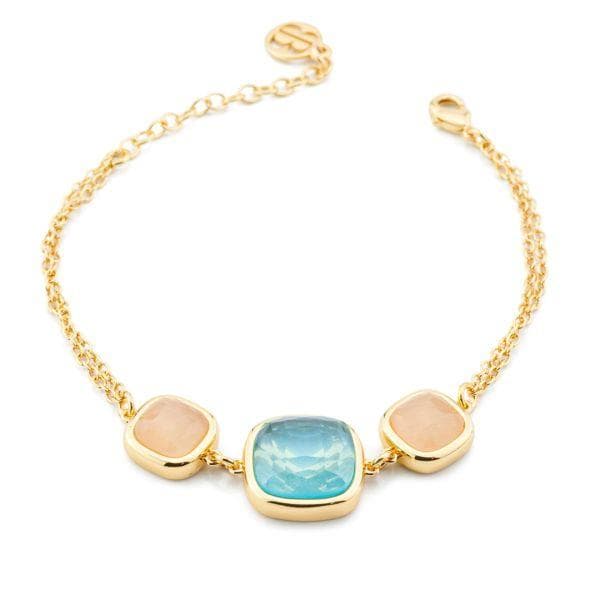 Boccadamo - Bracciale placcato oro giallo con cristalli acquamarina e pesca in Bracciali Alba Gioielli - Casoria, commercioVirtuoso.it