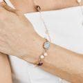 Boccadamo - Bracciale placcato oro rosa con cristalli tormalina rosa e acquamarina e perle naturali in Bracciali Alba Gioielli - Casoria, commercioVirtuoso.it
