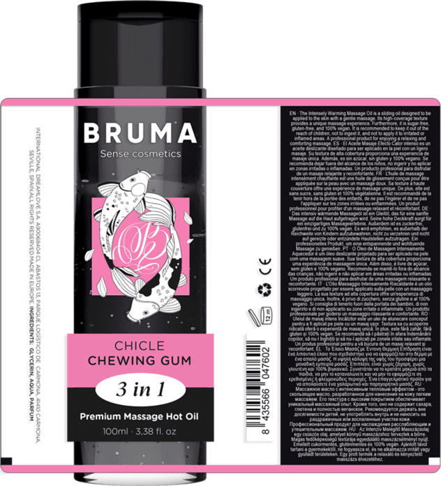 BRUMA - OLIO DA MASSAGGIO PREMIUM EFFETTO CALORE SAPORE GOMMA 3 IN 1 - 100 ML in Oli Desideria Shop - Latina, commercioVirtuoso.it