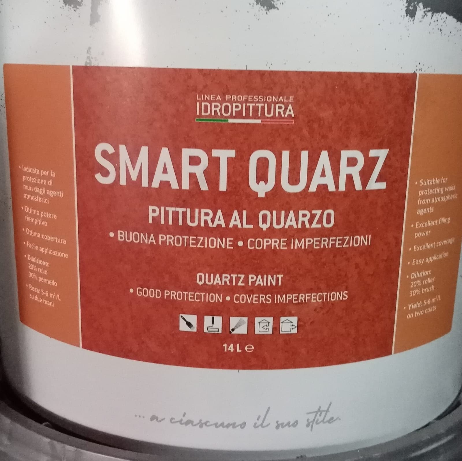 Tixe Smart Quarz 14lt idro pittura al quarzo acrilica bianca opaca grana fine alta copertura in Pittura per pareti Aloiserw.com - Altomonte, commercioVirtuoso.it