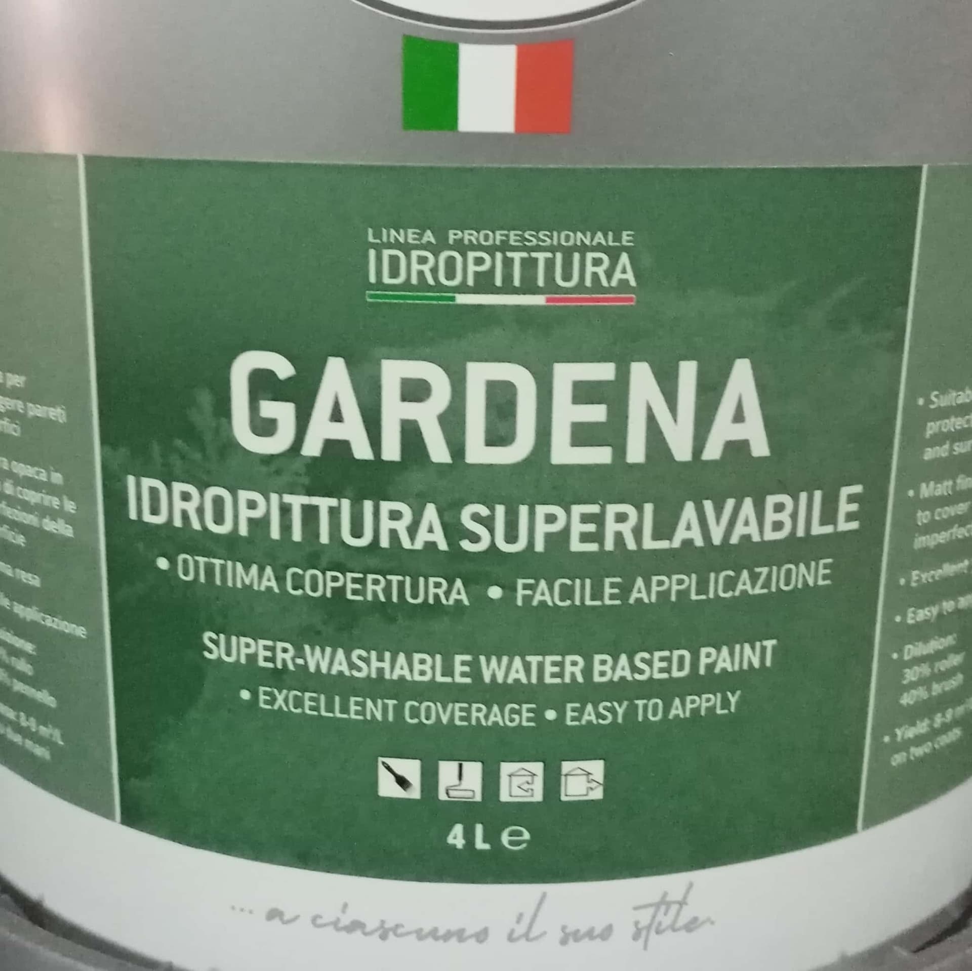 Tixe Gardena 4lt idro pittura superlavabile bianca opaca per interni ed esterni alta copertura in Vernice Aloiserw.com - Altomonte, commercioVirtuoso.it