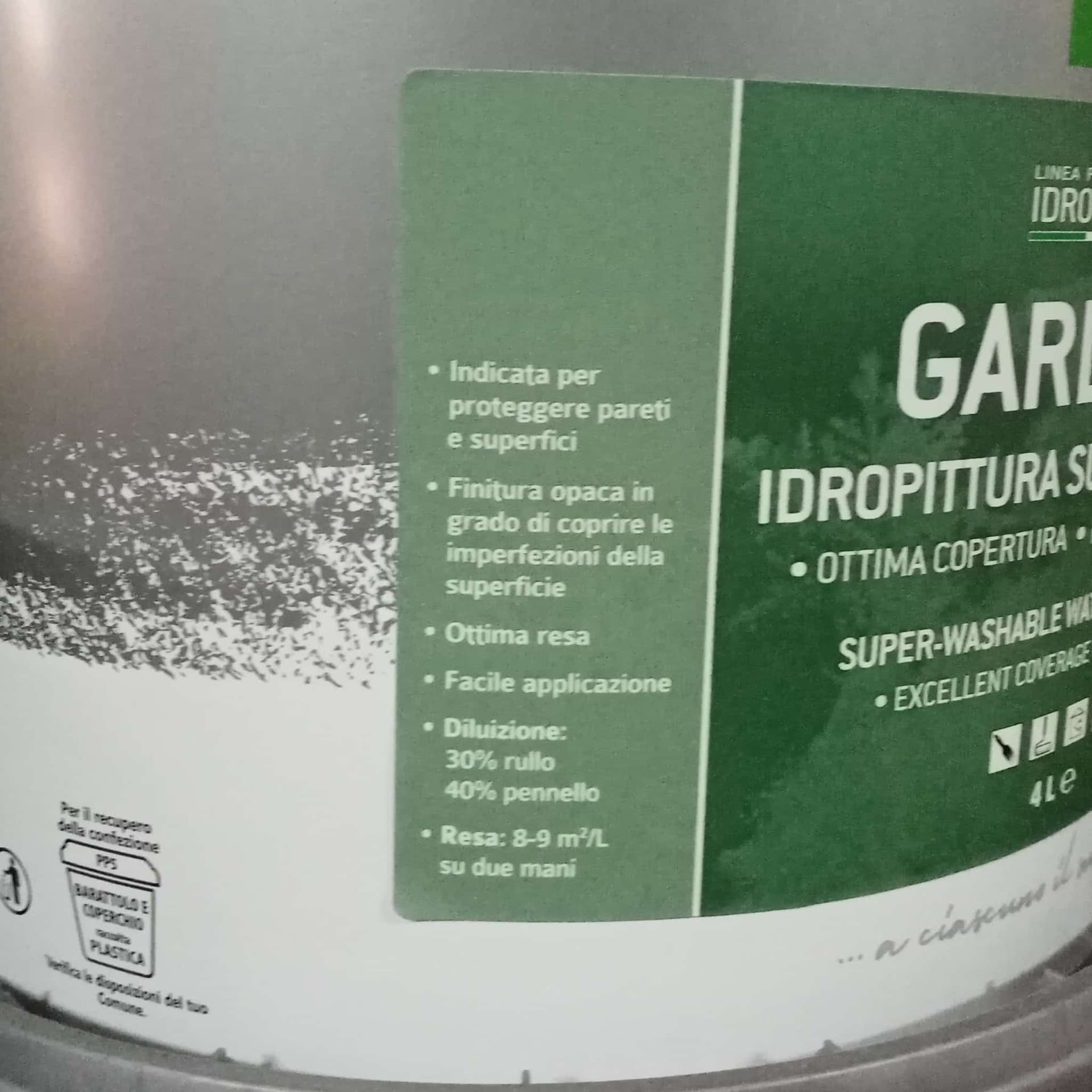 Tixe Gardena 4lt idro pittura superlavabile bianca opaca per interni ed esterni alta copertura in Vernice Aloiserw.com - Altomonte, commercioVirtuoso.it