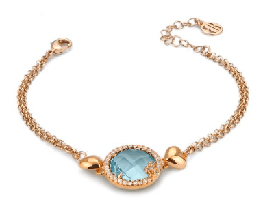Boccadamo - Bracciale con cristallo color acquamarina e zirconi