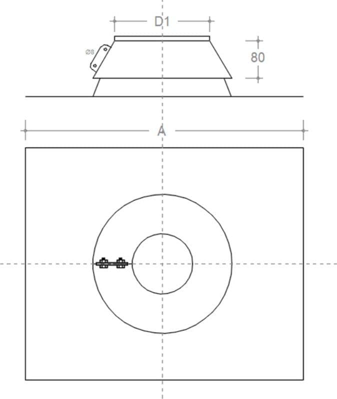 Faldale in rame da 250mm modello per tetti piani in Fogli di rame Aloiserw.com - Altomonte, commercioVirtuoso.it