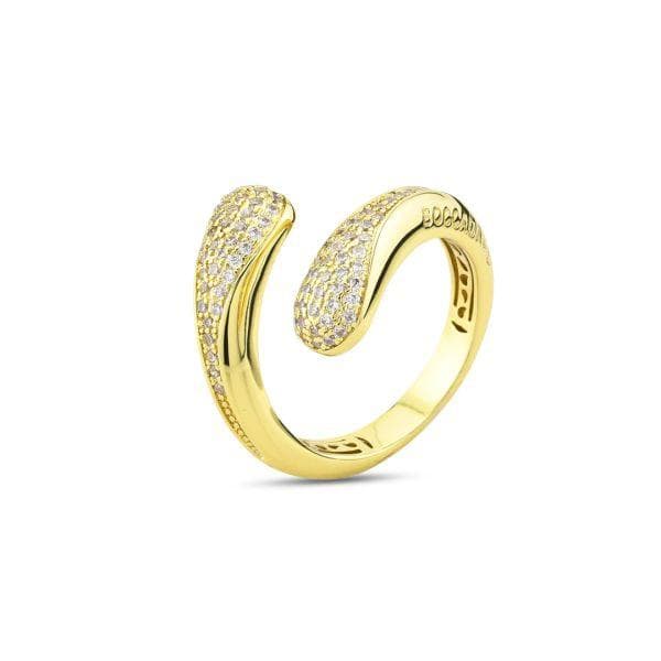 Boccadamo - Anello contrarié color oro giallo con doppia goccia zirconata in Anelli Alba Gioielli - Casoria, commercioVirtuoso.it