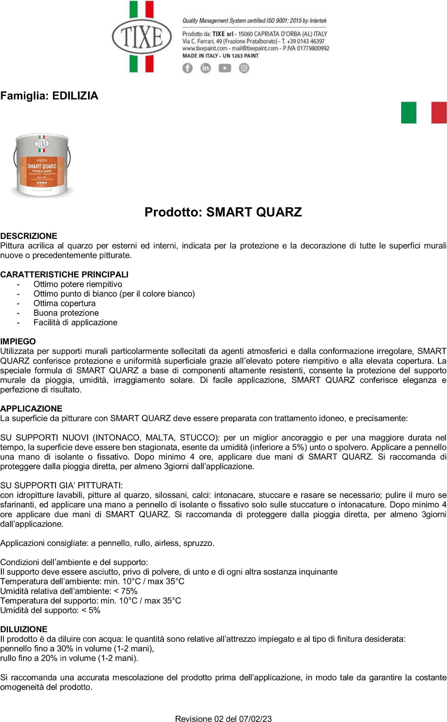 Tixe Smart Quarz 14lt idro pittura al quarzo acrilica bianca opaca grana fine alta copertura in Pittura per pareti Aloiserw.com - Altomonte, commercioVirtuoso.it