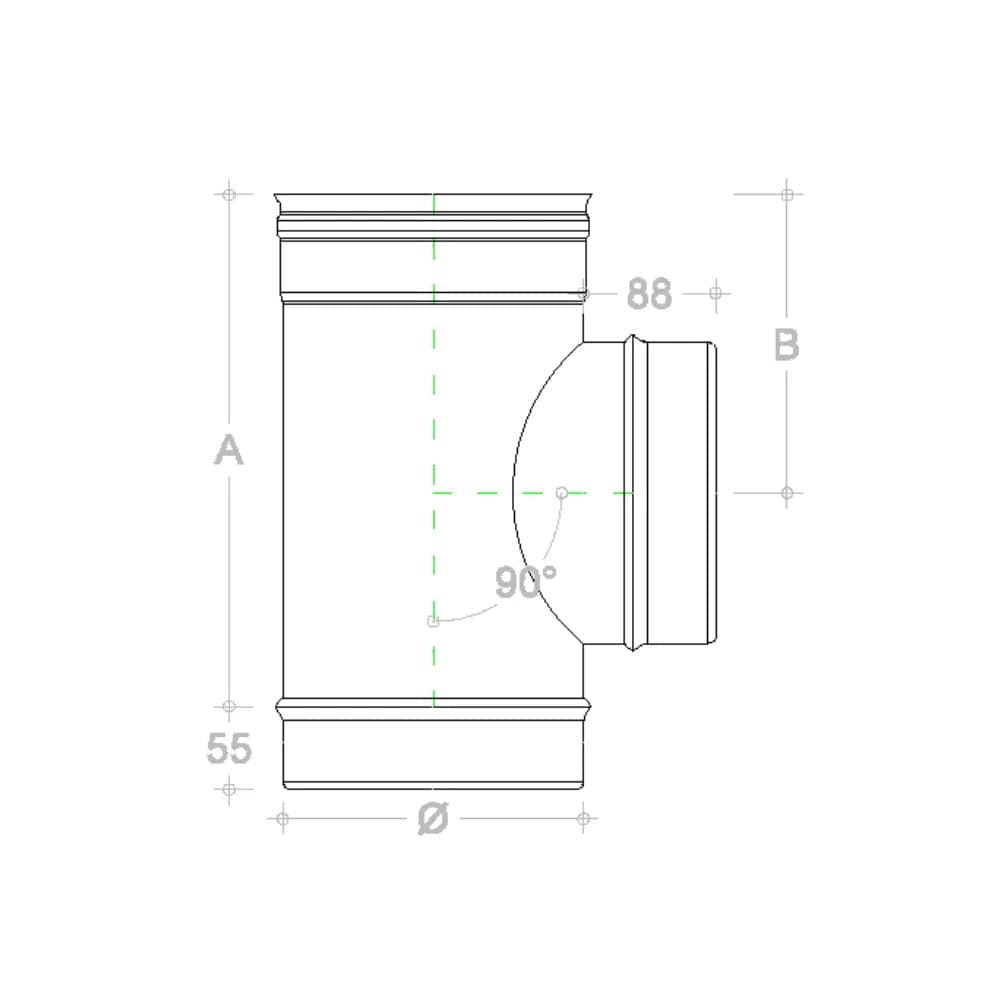 Raccordo da 130mm a T braga a 90° in rame MF codino M in Tubi di scarico Aloiserw.com - Altomonte, commercioVirtuoso.it
