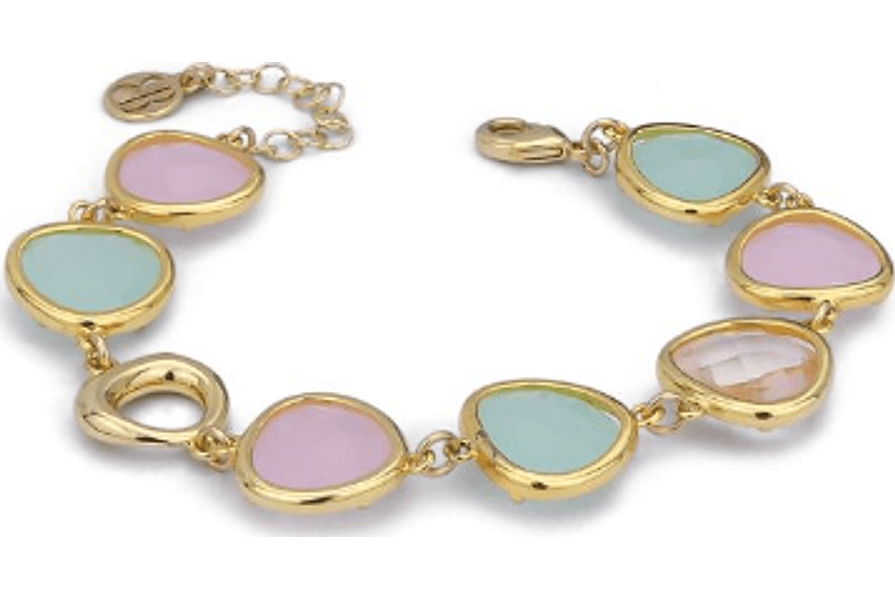 Boccadamo - Bracciale a moduli con cristalli color pesca trasparente, acqua milk e quarzo rosa in Bracciali Alba Gioielli - Casoria, commercioVirtuoso.it