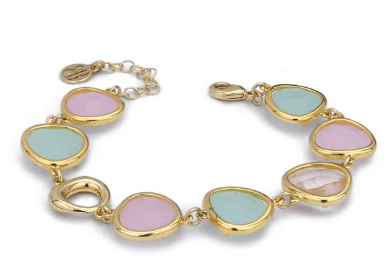 Boccadamo - Bracciale a moduli con cristalli color pesca trasparente, acqua milk e quarzo rosa in Bracciali Alba Gioielli - Casoria, commercioVirtuoso.it
