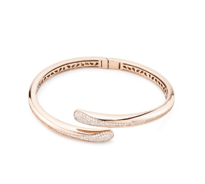 Boccadamo - Bracciale contrarié color oro rosa con doppia goccia zirconata in Bracciali Alba Gioielli - Casoria, commercioVirtuoso.it