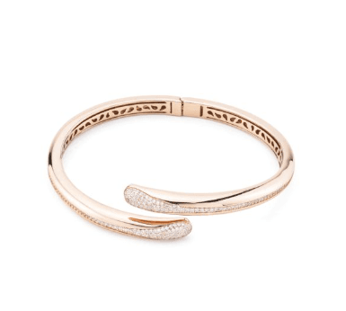 Boccadamo - Bracciale contrarié color oro rosa con doppia goccia zirconata in Bracciali Alba Gioielli - Casoria, commercioVirtuoso.it