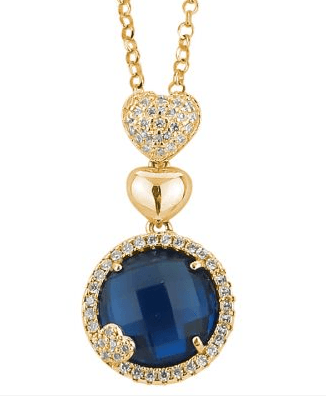 Boccadamo - Collana con pendente di cuori di zirconi e cristallo blu montana in Collane Alba Gioielli - Casoria, commercioVirtuoso.it