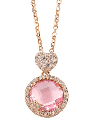 Boccadamo - Collana con cuore di zirconi e cristallo color rosa