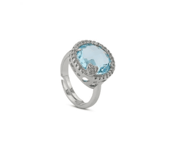 Boccadamo - Anello cocktail con cristallo color acquamarina e zirconi in Anelli Alba Gioielli - Casoria, commercioVirtuoso.it