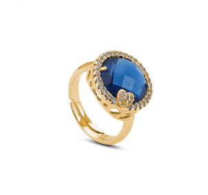 Boccadamo - Anello cocktail con cristallo color blu montana e zirconi in Anelli Alba Gioielli - Casoria, commercioVirtuoso.it