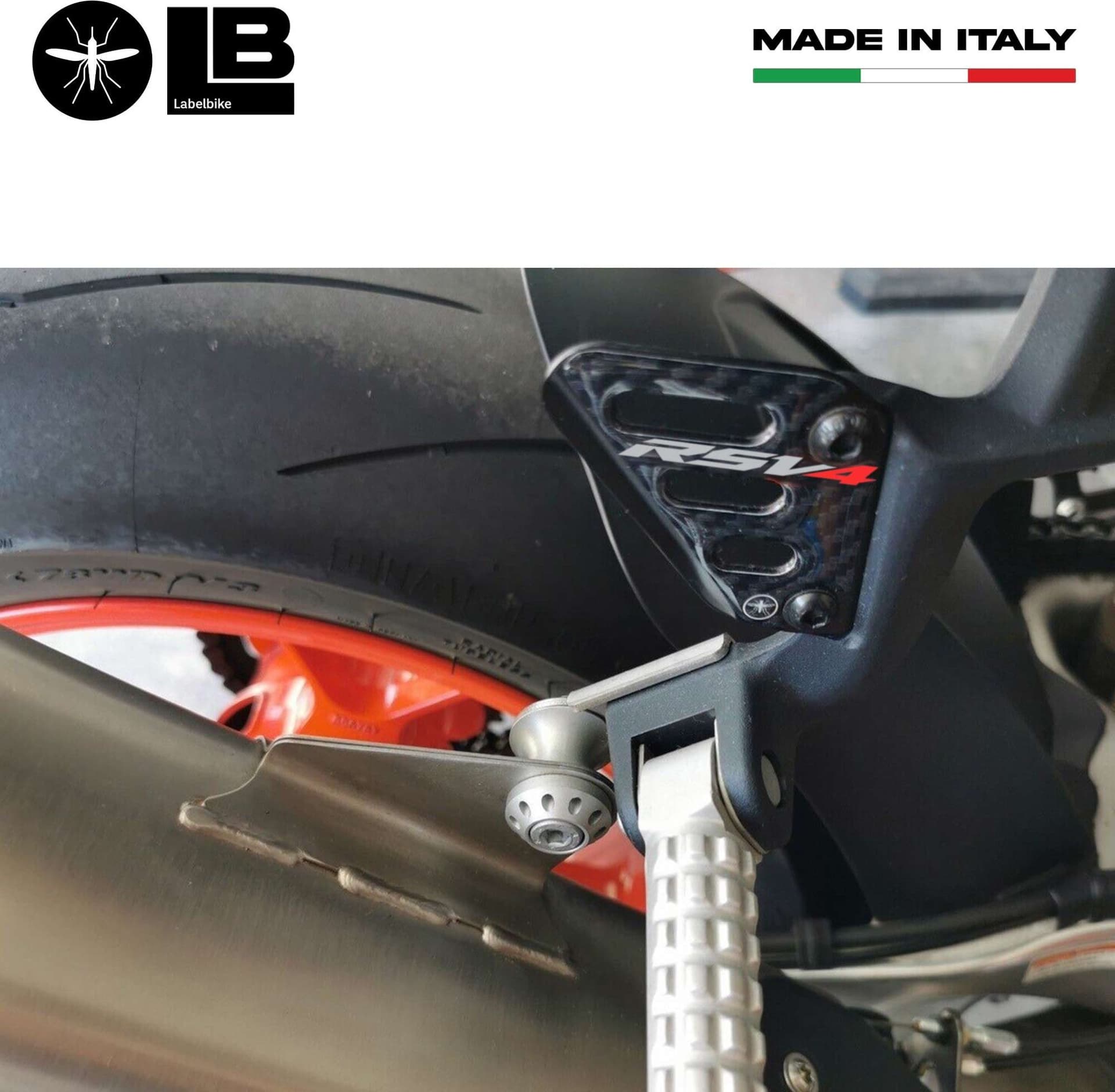 Adesivi 3D per Battitacco posteriore compatibili con Aprilia RSV4 1100 2011-2024 in Decalcomanie adesivi e magneti LabelBike - Bibbiano, commercioVirtuoso.it