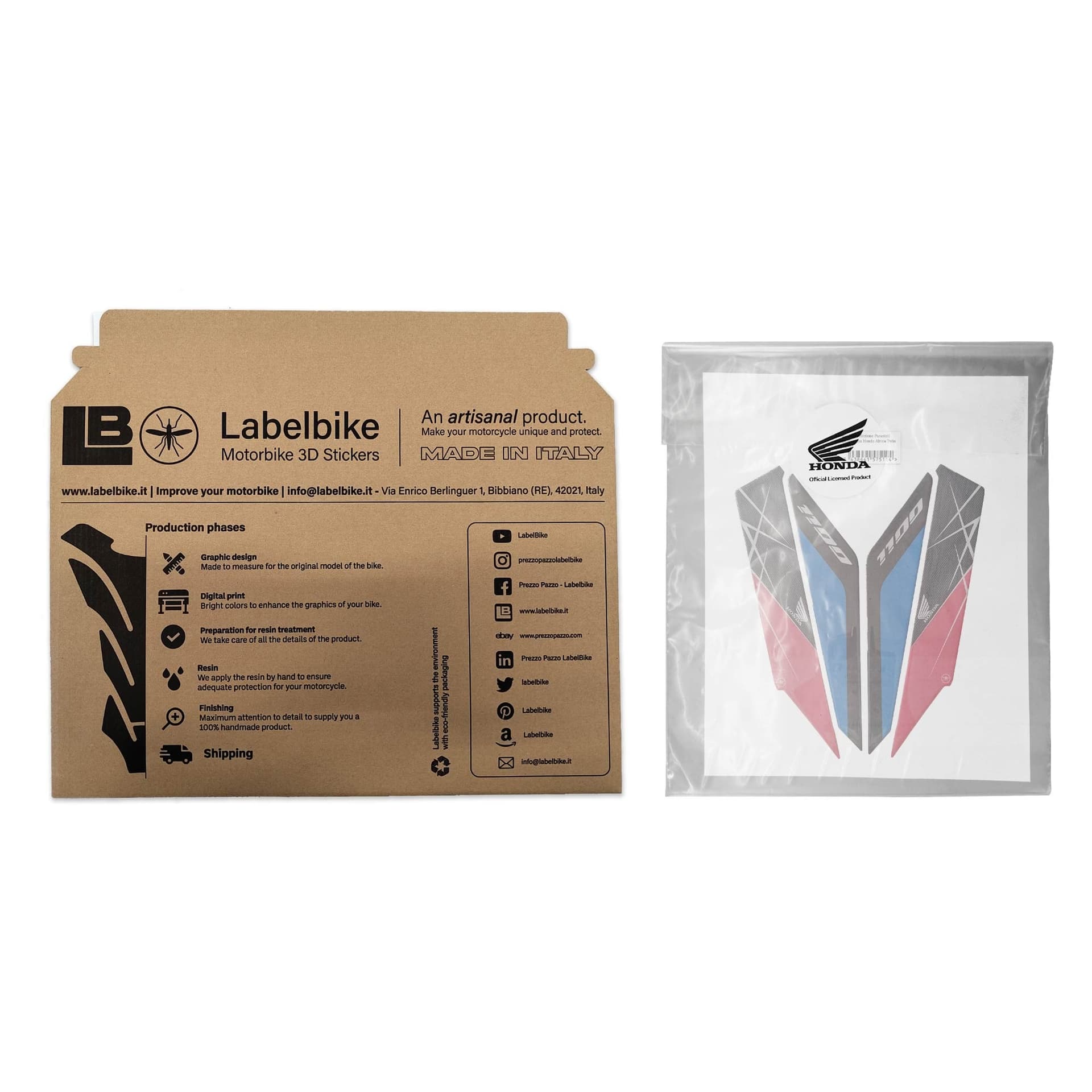 Adesivi 3D Protezione Parasteli compatibili con Honda Africa Twin 1100 2022 in Decalcomanie adesivi e magneti LabelBike - Bibbiano, commercioVirtuoso.it