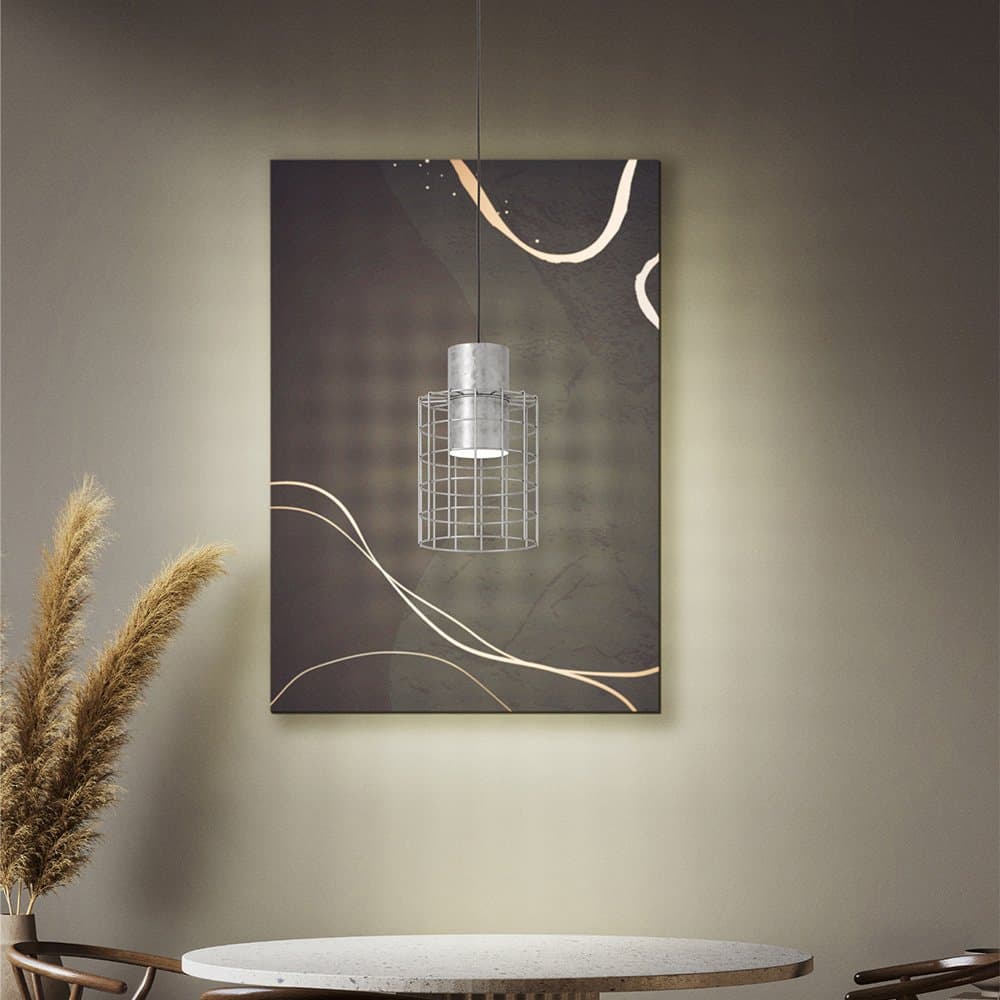 Lampadario Industrial Milligan 1 Luce Acciaio Grigio E Biancodiffusore Grigio in Lampade a sospensione LuceArt - Montecorvino Pugliano, commercioVirtuoso.it
