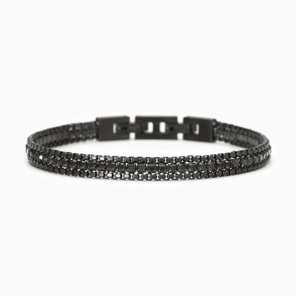 2Jewels   -  Bracciale uomo in acciaio 316L PVD nero cristalli in Bracciali Alba Gioielli - Casoria, commercioVirtuoso.it