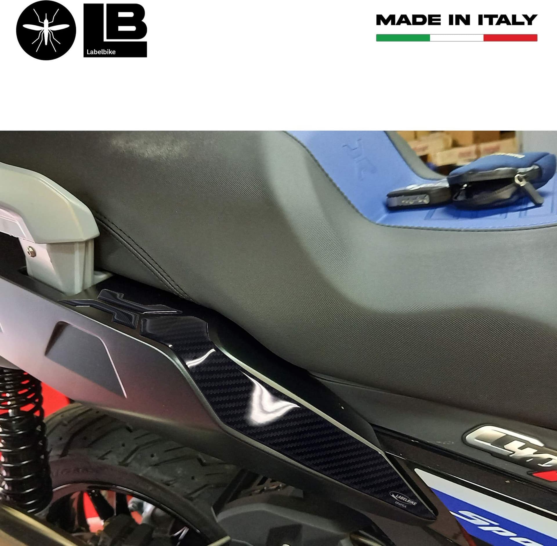 Adesivi 3D Protezioni laterali fianchetti posteriori compatibili con BMW C400X in Decalcomanie adesivi e magneti LabelBike - Bibbiano, commercioVirtuoso.it