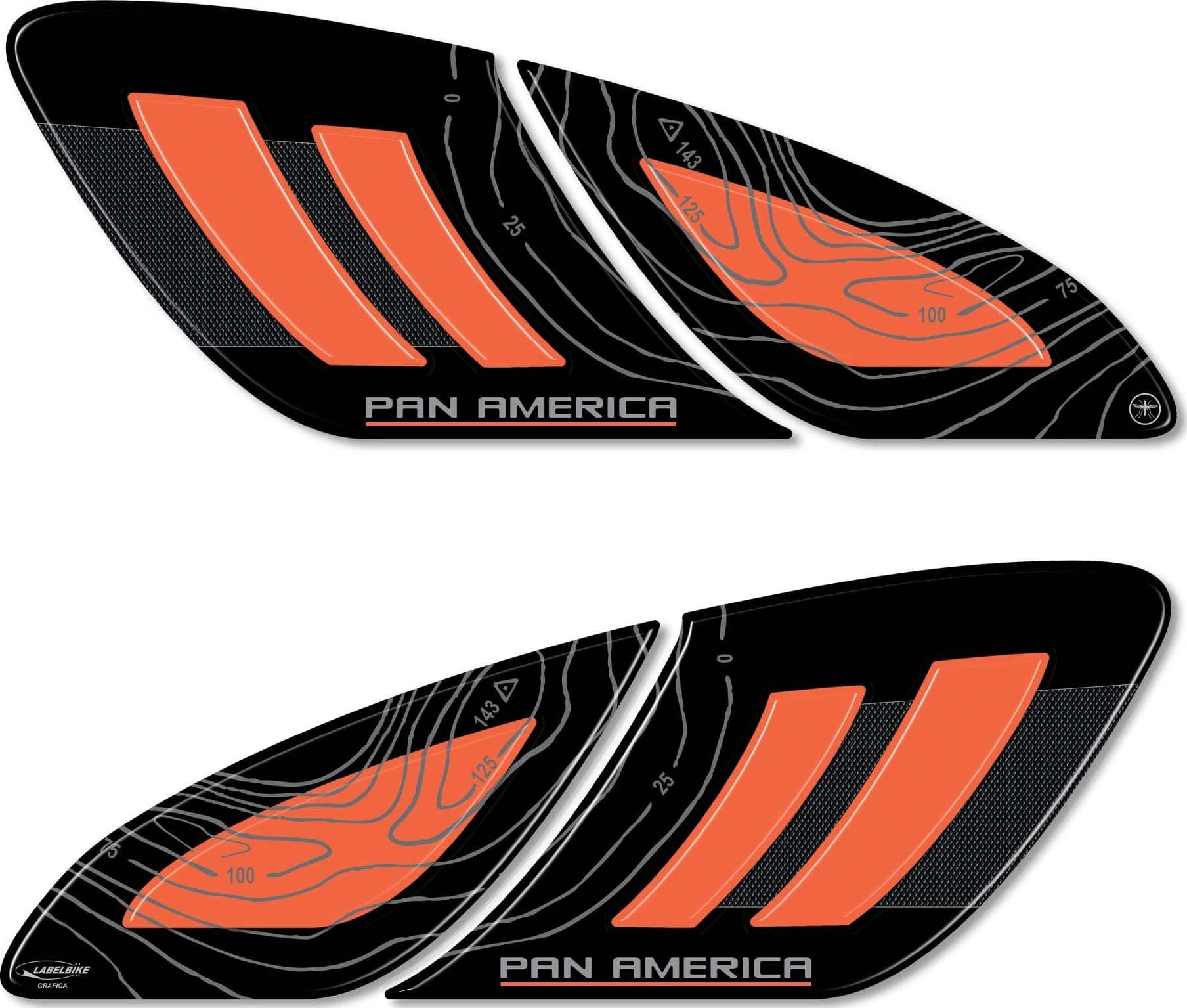 Adesivi 3D Protezioni laterali moto compatibili con Harley Davidson Pan America in Decalcomanie adesivi e magneti LabelBike - Bibbiano, commercioVirtuoso.it