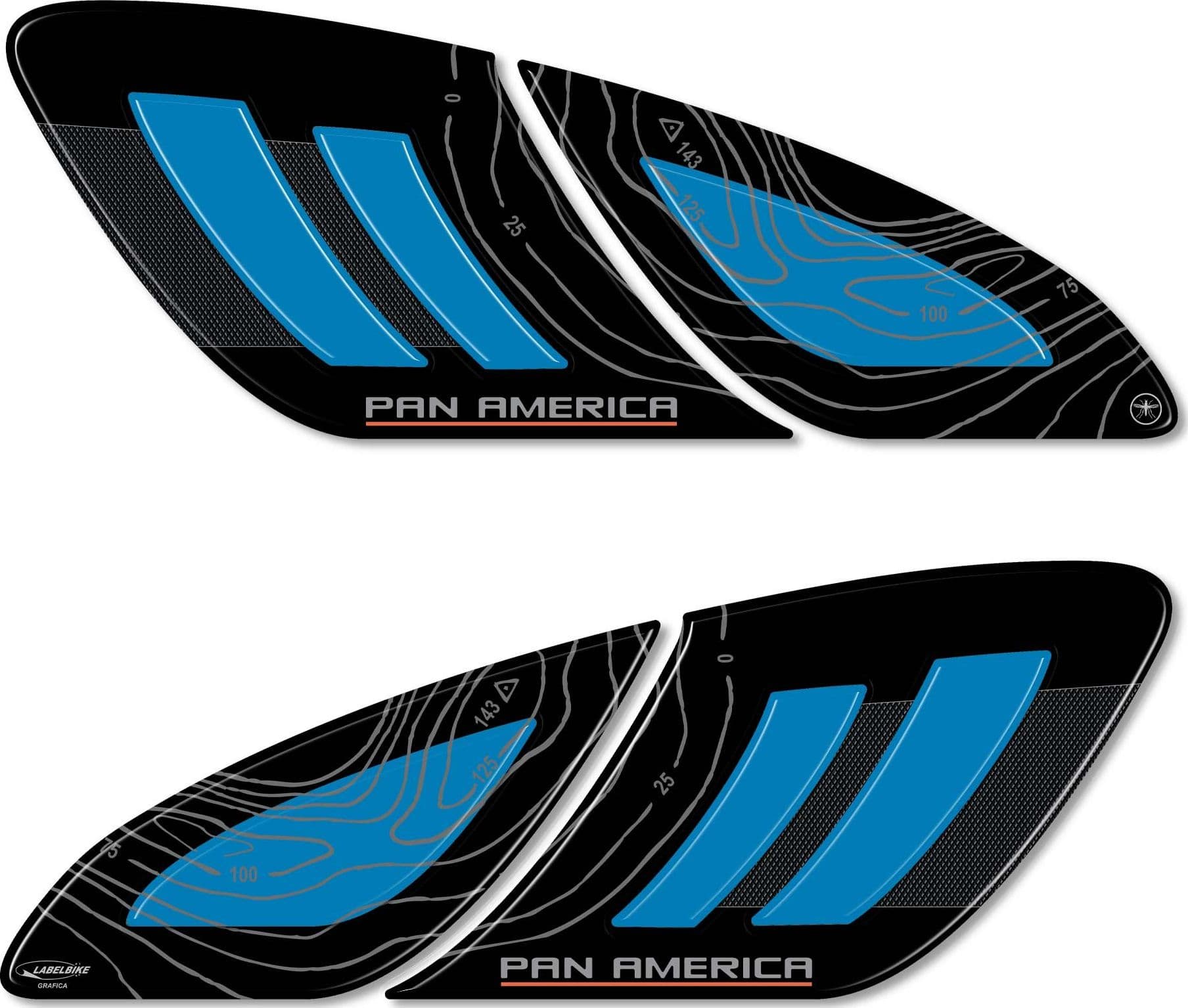 Adesivi 3D Protezioni laterali moto compatibili con Harley Davidson Pan America in Decalcomanie adesivi e magneti LabelBike - Bibbiano, commercioVirtuoso.it