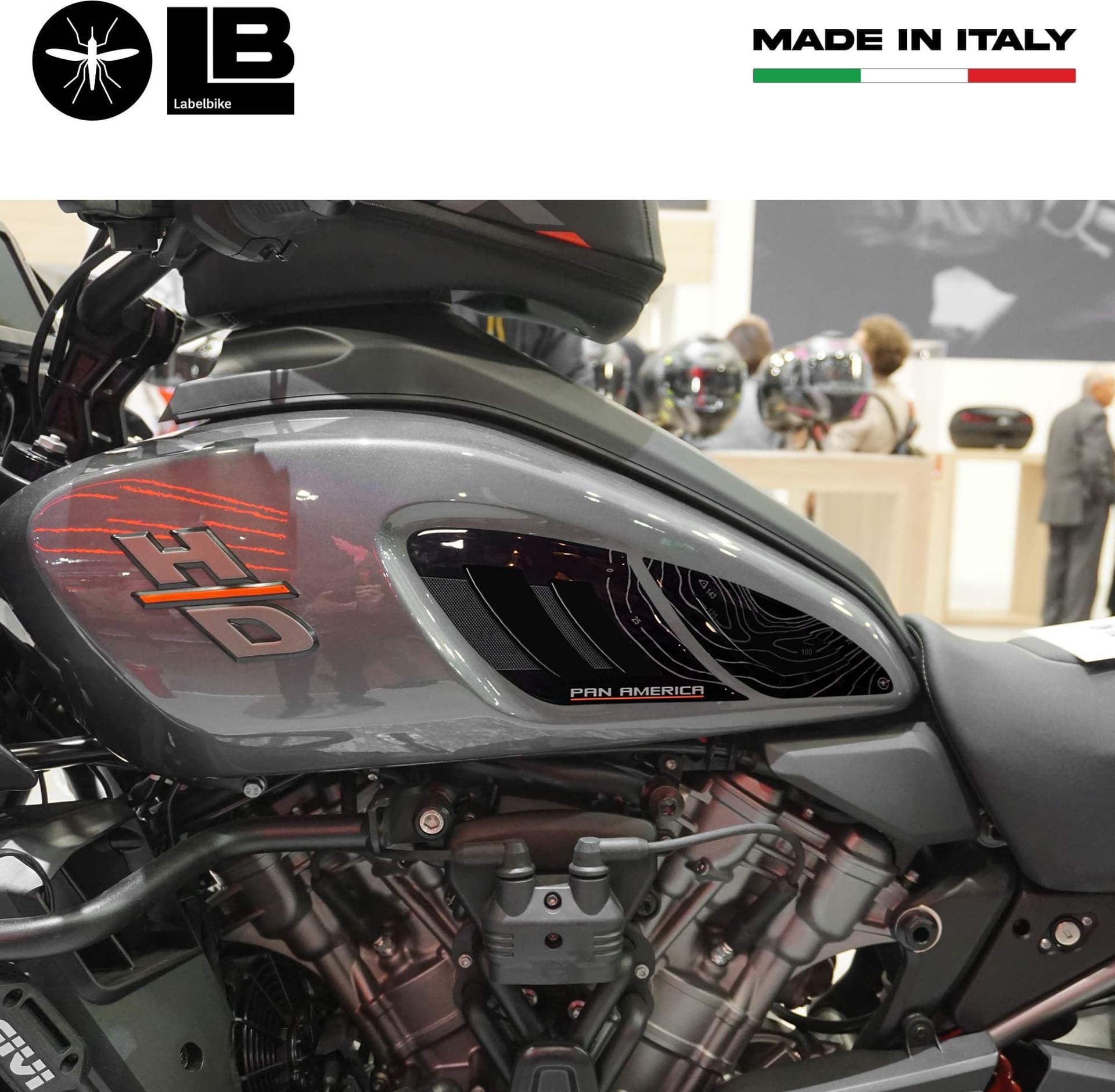 Adesivi 3D Protezioni laterali moto compatibili con Harley Davidson Pan America in Decalcomanie adesivi e magneti LabelBike - Bibbiano, commercioVirtuoso.it