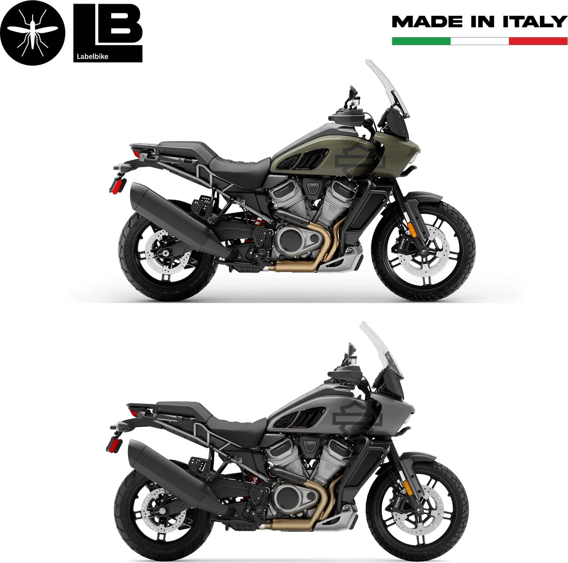 Adesivi 3D Protezioni laterali moto compatibili con Harley Davidson Pan America in Decalcomanie adesivi e magneti LabelBike - Bibbiano, commercioVirtuoso.it