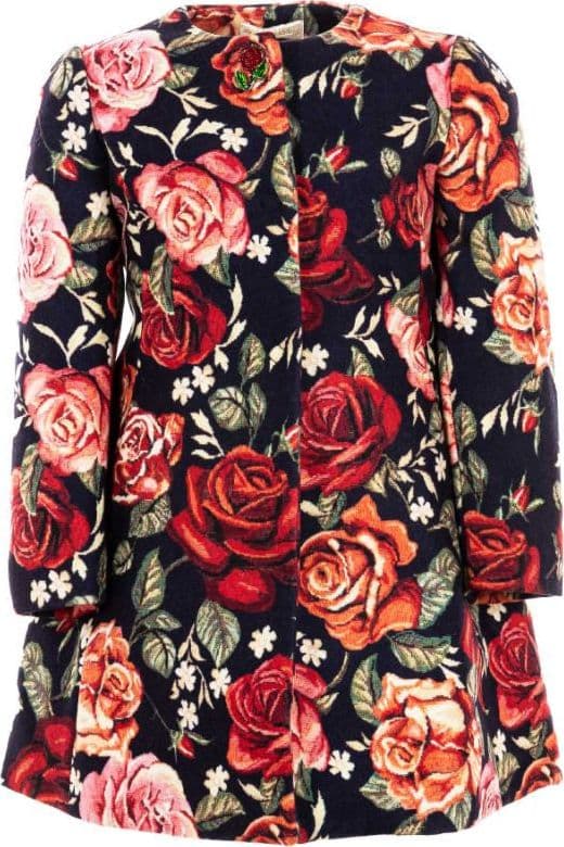 Monnalisa Cappotto Bambina con motivo floreale