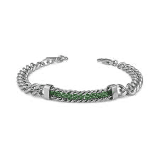 Boccadamo - Bracciale con grumetta e zirconi verdi centrali