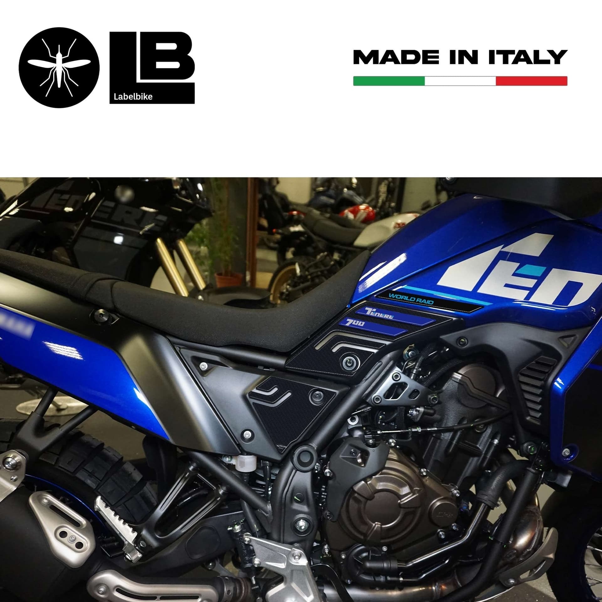 Adesivi 3D Protezioni Laterali serbatoio compatibili con Yamaha Tenere 700 2022 in Decalcomanie adesivi e magneti LabelBike - Bibbiano, commercioVirtuoso.it