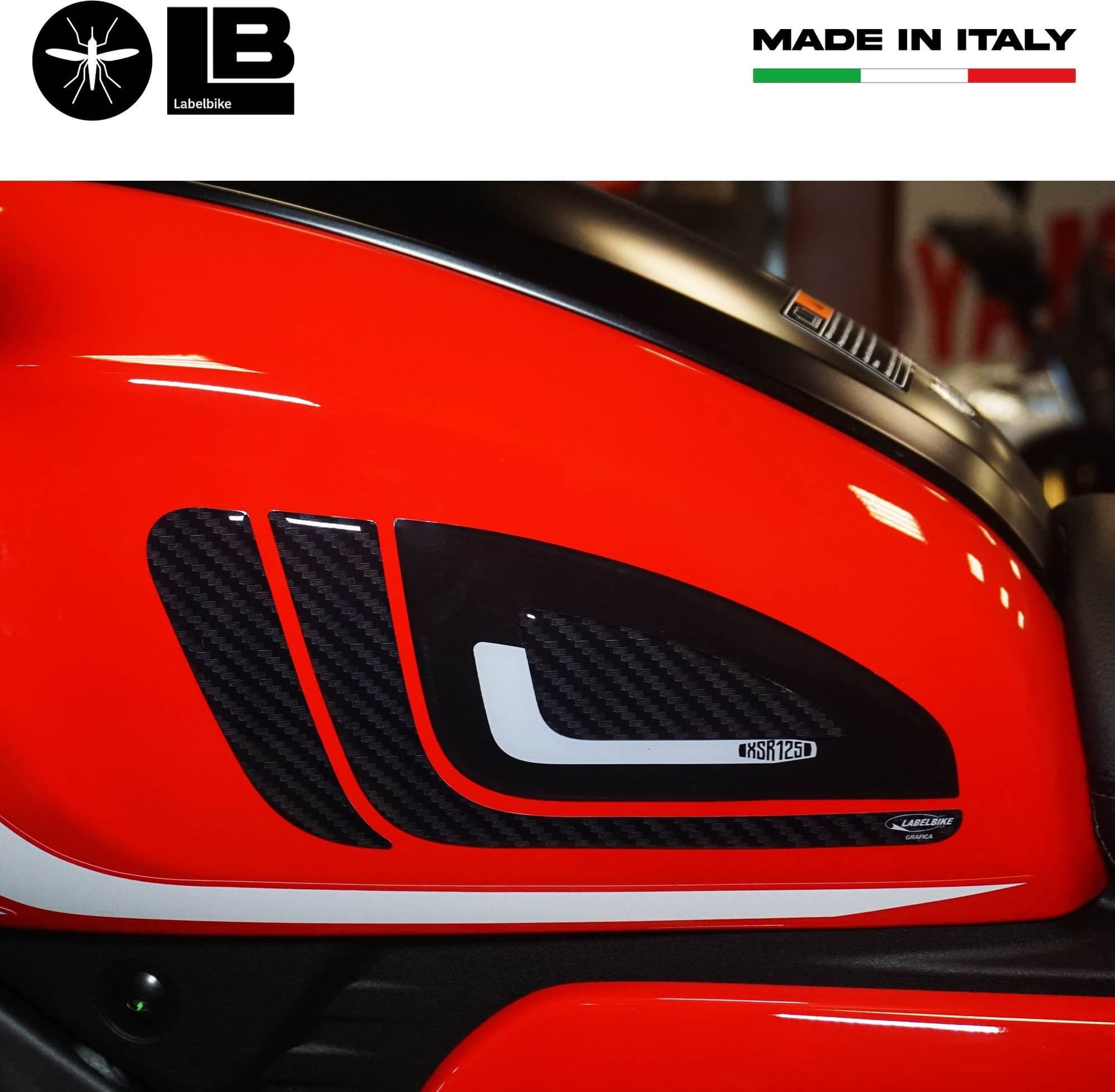 Adesivi 3D Protezioni Laterali serbatoio compatibili con Yamaha XSR125 2021-22 in Decalcomanie adesivi e magneti LabelBike - Bibbiano, commercioVirtuoso.it