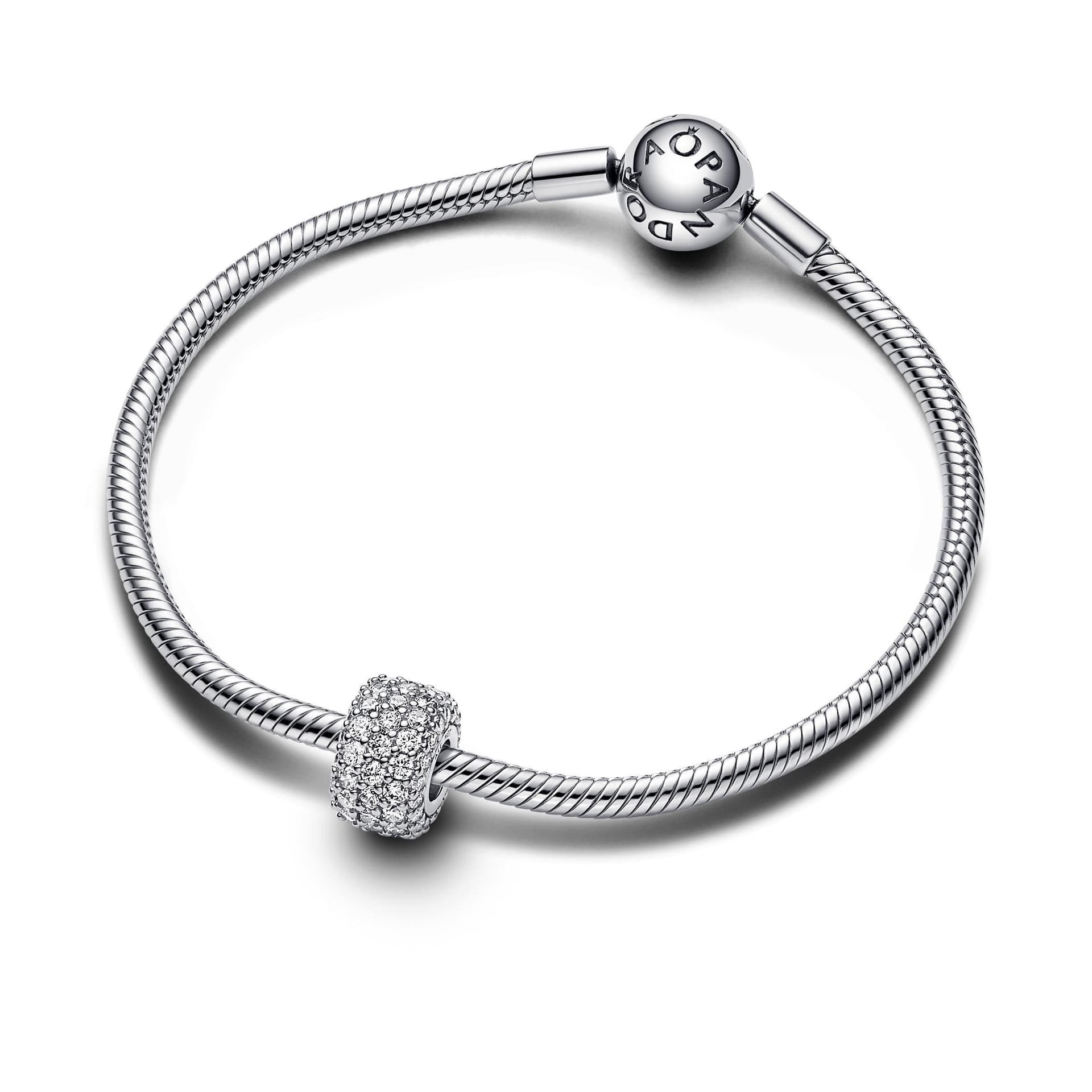 Pandora - Charm Pavè Fascia Tripla in Bead Charm Alba Gioielli - Casoria, commercioVirtuoso.it