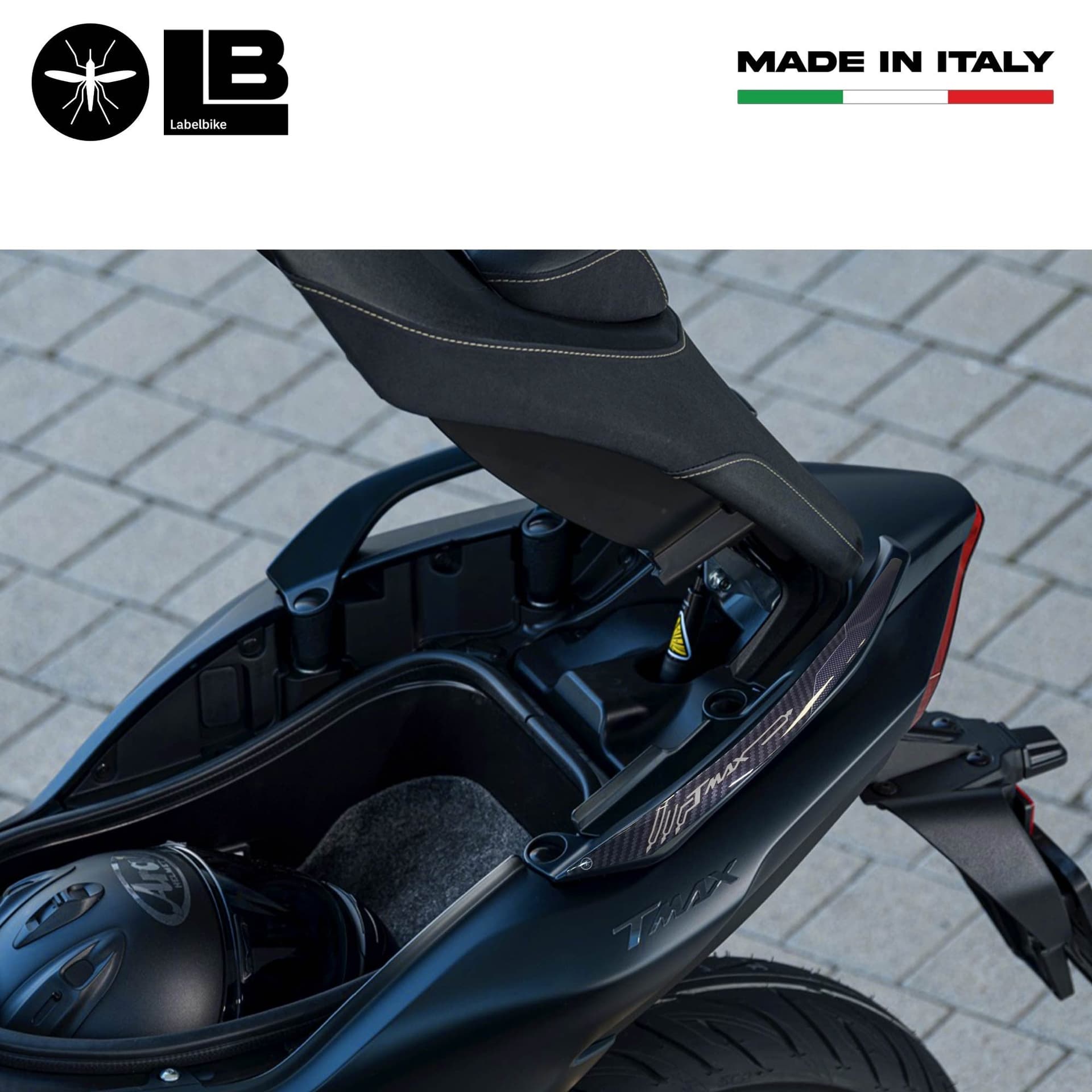 Adesivi 3D Protezione maniglie senza bauletto compatibili con Yamaha Tmax 2022-5 in Decalcomanie adesivi e magneti LabelBike - Bibbiano, commercioVirtuoso.it