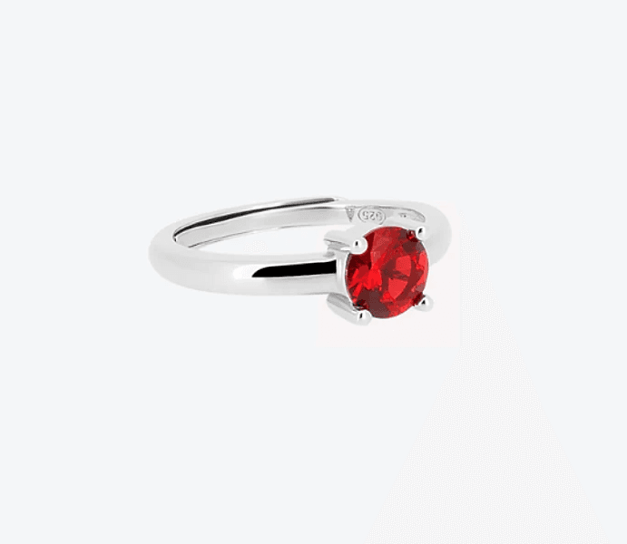Anihma - ANELLO SOLITARIO ZIRCONE ROSSO in Anelli Alba Gioielli - Casoria, commercioVirtuoso.it