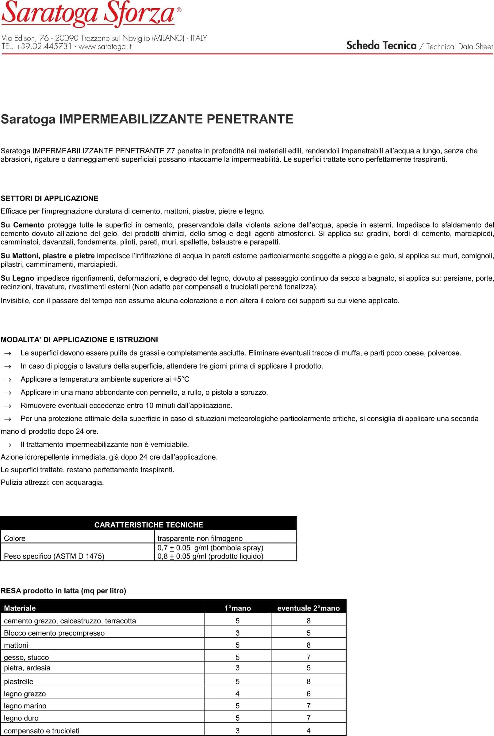 Saratoga Z7 1lt idrorepellente impermeabilizzante traspirante per cemento mattoni laterizi legno in Impermeabili Aloiserw.com - Altomonte, commercioVirtuoso.it